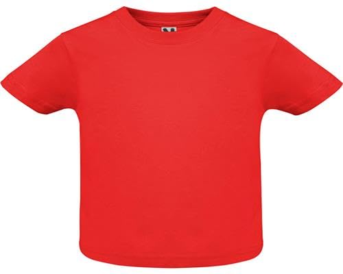 Baby T-Shirt mit Rundhals, Kurzarm, Uni, Rot, 6564, Gr. 6M