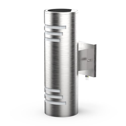 Image of Sytmhoe Outdoor Wall Sconce,Up /Down Cylinder Exterior Lights,Stainless Steel LED Wall Light Outside Lighting,E26 Bulb Waterproof Wall Fixture
