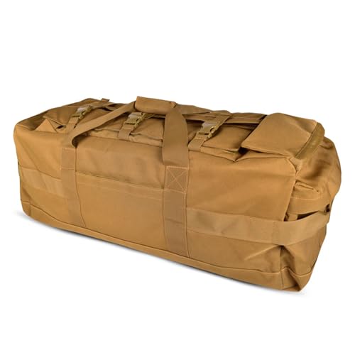 ACNMGDF Bolsa de lona militar grande 900D 75L con cremallera, bolsa de lona para camping, bolsa de almacenamiento de viaje, bolsa de carga de despliegue, bolsa de almacenamiento con correas de mochila