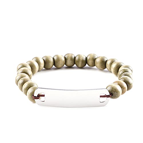 8mm Cross Beads Wooden Bracelet for Men Women Healing Lava Rock Stretch Bracelets Set3