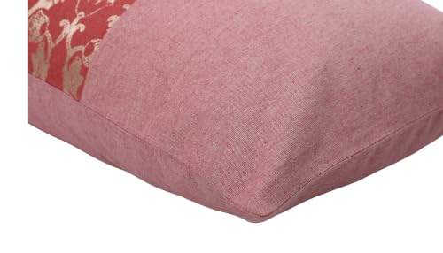 Image of Home- The Best is for You Cotton Self Design Pillow Covers Set of 2 (Red Fiore)