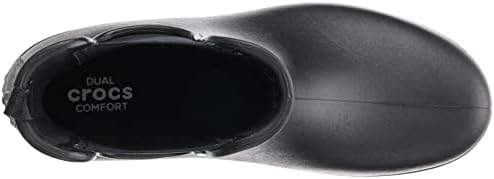 Crocs womens Women's Freesail Chelsea Ankle | Rain Boot, Black/Black, 5 US | Image 4