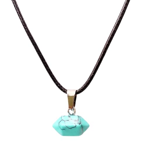 Image of THE MEN THING MALACHITE - Natural Crystal Pendant with 19inch Leather Rope Chain for Men & Boys