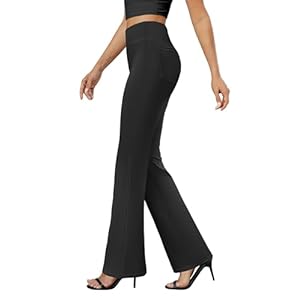 Womens Bootcut Dress Pants Business Casual Work Pants with Pockets High Waist Stretchy Trousers Pull On Office Slacks