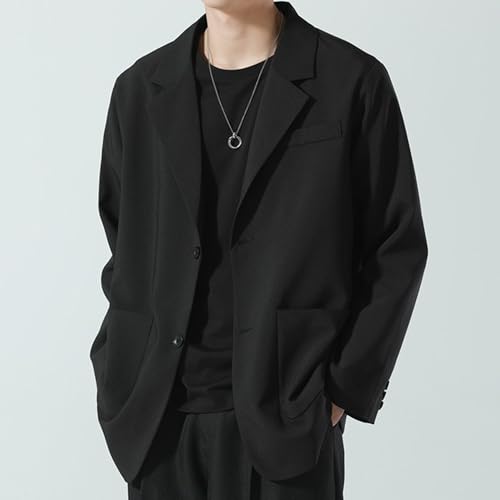 Men's Casual Stylish Solid Color Blazer Lightweight 2 Button Suit Jacket Loose with Pockets Sport Coat4
