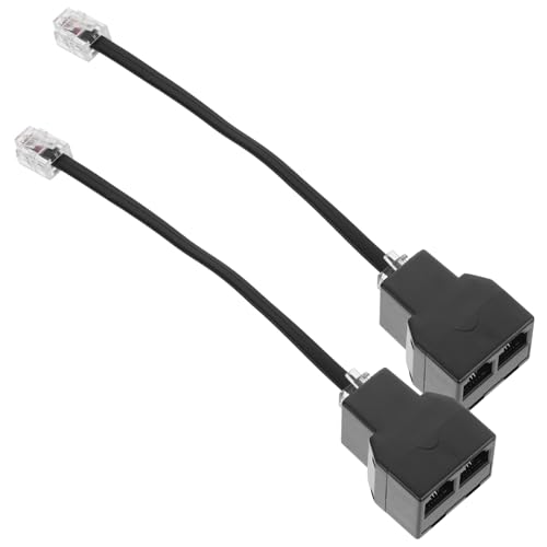 MOLUCKFU 2pcs Rj11 Splitter Adapter for Landline Phone Line Splitter Analog Telephone Adapter