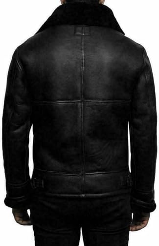 JEShifangjiusu Men'S Classic Winter Leather Jacket Coat Casual Military Thick Warm Coat Fleece Lined Windproof Outerwear2