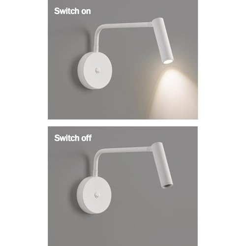 Lámpara de pared con interruptor rotación luz de pared de aluminio 5
