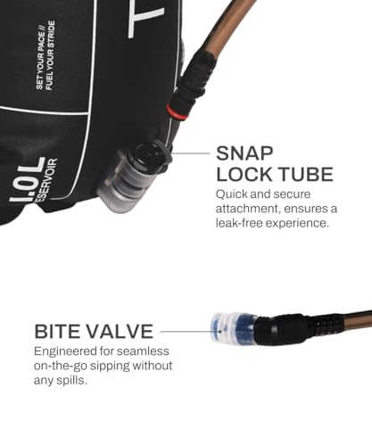 Image of TEGO Pacer 1L / 2L Hydration Reservoir | BPA-Free Running & Hiking Bladder | Snap-Lock Tube | Bite Valve | Compatible with Pacer Trail Vest
