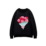 [ZKCASA] トレーナー メンズ カーネーションの花束 スウェット 秋服 長袖tシャツ パーカー おしゃれ 丸首 長袖 トップス カットソー プルオーバー 秋冬春 2XL