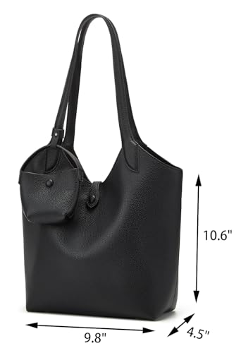 Retro PU Leather Shoulder Bag Medium Bucket Tote Handbag Quilted Hobo Underarm Purse Satchel Commuting Dating Travel2