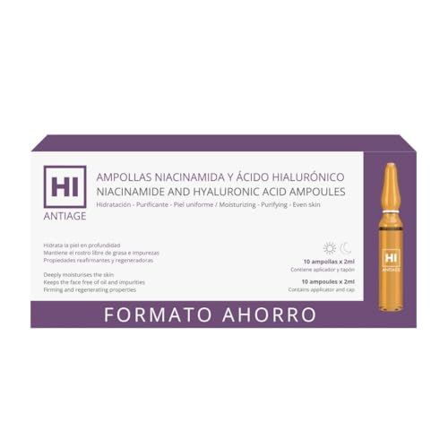 Ampollas faciales de Niacinamida y Ácido Hialurónico - Formato ahorro 10 uds (2ml/ud.)