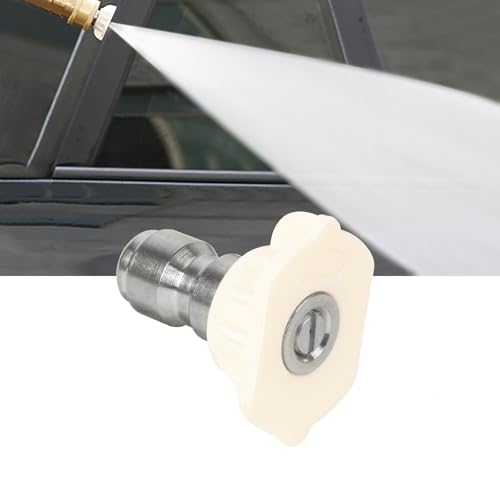 Image of Larcele 40 Degree Pressure Washer Spray Nozzle Tip, 1 /4 Quick Connect PZ-01 | Replacement Sprayer Nozzle Tips for Pressure Washers Accessories, 4,500 PSI, Stainless Steel,5 Pack (White)