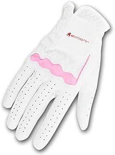 Golf Gloves 1 PCS Golf Gloves Women For Left Or Right Hand Breathable Soft Sheepskin Genuine Leather White Pink Golf Grip Gloves Golf Glove (Color : Left Hand, Size : L(20))