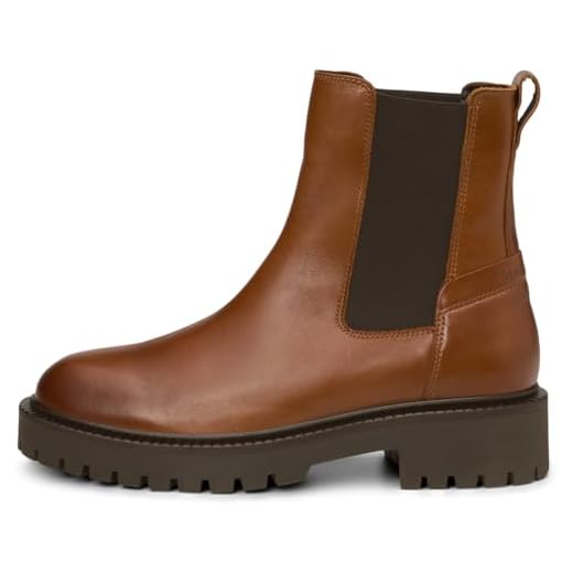 Marc OߴPolo Damen Chelsea Boots aus Leder mit elastischen Einsätzen, Braun (Cognac), 39