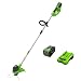 Greenworks 12-Inch 40V G-MAX Cordless String Trimmer, 4Ah Battery and Charger Included ST40B410