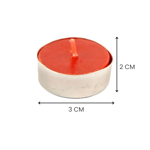 Image of Kriti Life Rose Scented Tealight Candles - 100% Paraffin Wax, Smokeless, Long Burn Time (4.5 Hours), Dripless Red Candles for Home Decor, Diwali, Weddings & Meditation - Set of 50
