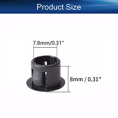Image of Heyiarbeit 200pcs Hole Plugs 5 /16 inch / 8mm Nylon Plastic Round Snap in Type Locking Hole Tube Furniture Fencing Post Pipe Insert End Caps Black Tone