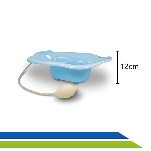 Bacia Bidê para Banho de Assento Portátil Azul Hemorroidas Longevitech - BA-AZ (39cm x 36,5cm x 12cm