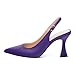 GUAVAIVY Women's Slingback Pumps, Pointed Toe Stiletto High Heels with Adjustable Buckle, Fashion Solid Color Shoes for Work, Date Night & Parties Purple Matte Size 9.5