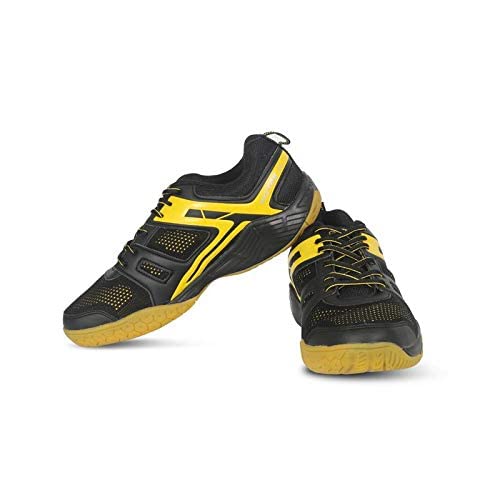 KD Vector Badminton Tennis Shoes Mens Indoor Court Training Shoe Racketball Squash Volleyball TT Non Marking Sneaker Shoes (10, CS 2060 Yellow, Numeric_10)