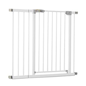 Hauck Türschutzgitter / Treppenschutzgitter für Kinder Open N Stop KD Safety Gate inkl. 21 cm Verlängerung / ohne Bohren / 96 – 101 cm breit / erweiterbar / Metall Gitter – weiß