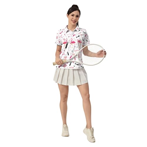 Huuray Women'S Polo Shirts Flamingo Golf Shirts V-Neck Short Sleeve Shirts Quick Dry Ladies Tennis Running T Shirt Golf Outfits For Women thumb #5