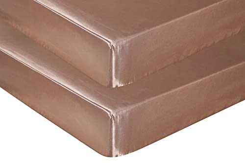Image of Satin Crib Sheets 2-Pack for Babies & Toddlers - Soft, Gentle on Hair & Skin - Fitted Satin Sheets for Crib or Toddler Mattress