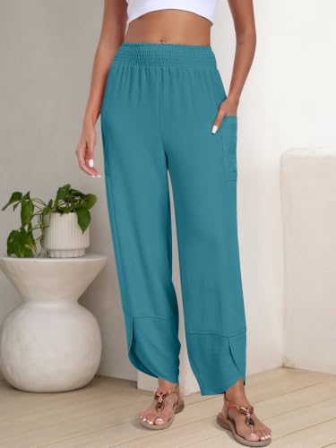 Image of ANRABESS Womens Wide Leg Palazzo Capri Barrel Pants