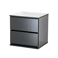 Amazon｜キューブボックス 2段引き出しタイプ ブラック 黒 木製 幅34.5