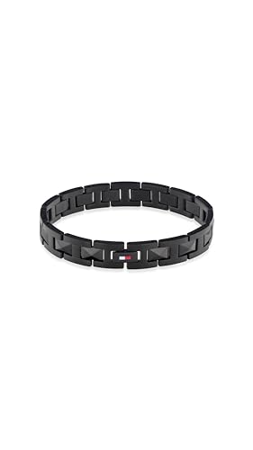 Tommy Hilfiger Men's Jewelry - Stainless Steel Link Bracelet, Fold Over Clasp - Adjustable/Self Sizing - Classic, Everyday Style - Gift for Him