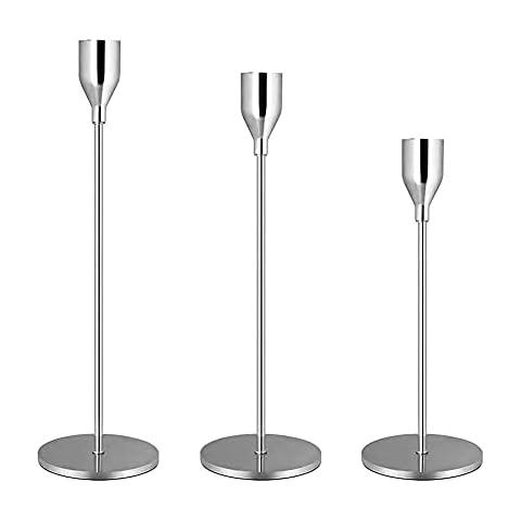 Kerzenständer 3er Set, Stabkerzenhalter aus Metall Cover