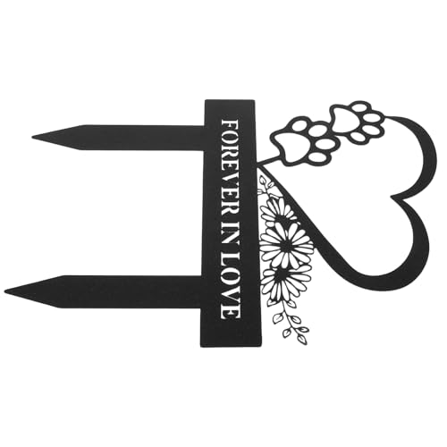 Toyvian Cartello Commemorativo per Animali Domestici in Metallo Resistente alle Intemperie, Palo da Giardino per Cane Incisione Elegante, Targa Lapide Commemorativa per Tombe Esterne e Cortili