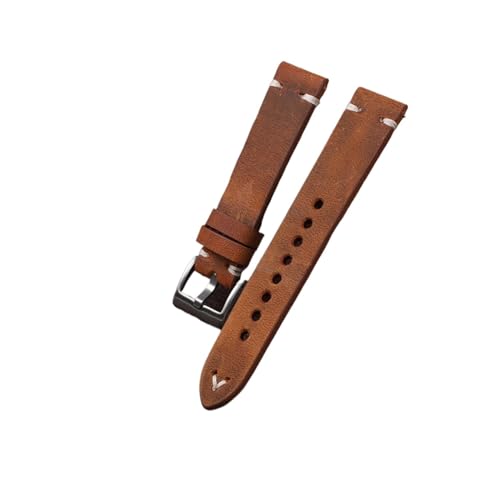 Correa de reloj de cuero genuino vino rojo 19mm reemplazo de alta calidad