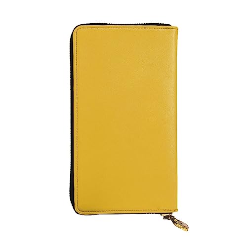Leather Wallet 7.48 x 4.13 in - Stylish and Durable Wallet for Women with Multiple Compartments and Zipper Design Solid color gold Prints