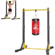 11 Gears Adjustment Pull Up Station, Max Bearing 400 LBS,Portable Power Tower Pull up Bar Station, Free Standing Pull Up Bar Stand for Home Gym, Pull Up Dip Station Workout Equipment