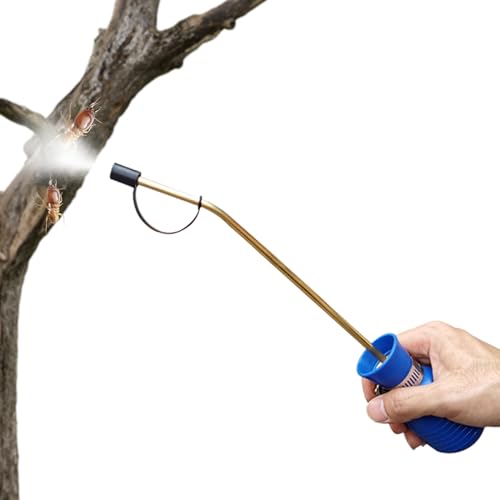 BEAHING Myrdödarspray, glödlampa dammvippa applikator, skadedjursbekämpning glödlampsspruta handhållen kiselgur pulver dammvippa myrdödare spray getingspray med långt kopparrör