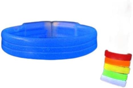 FlashingBlinkyLights Thick Blue Glow Bracelets (Tube of 25) Glow in Dark Bangle Bracelets