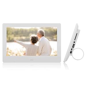Digitale fotolijst, 7 inch, elektronische fotolijst, IPS-scherm, foto-/muziek-/videospeler/kalender/alarm