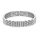 ZIYIWANG Pulsera de metal unisex con correa de acero inoxidable dorada, sencilla y moderna, accesorios for relojes de pareja, joyería de nivel de regalo.(Silver Color)