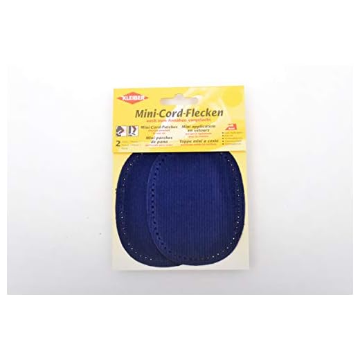 Kleiber Petits Patchs ovales Velours côtelé thermocollant/à Coudre Coudes/Genoux, Bleu