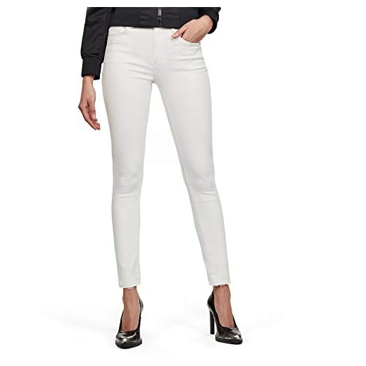 G-STAR RAW 3301 High Waist Skinny Ripped Ankle Vaqueros, Blanco (White C267-110), W27/L32 (Talla del Fabricante: 27W / 32L) para Mujer