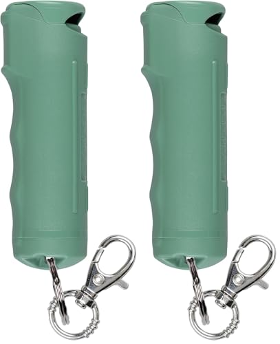 Image of SABRE Pepper Spray-Fast Flip Top,Snap-Clip Keychain,Easy to Use & Carry, Maximum Police Strength Dye for Self Defense,10 Second Spray Time,Finger Grip for Faster Aim,0.54 fl oz,(Pack of 2)