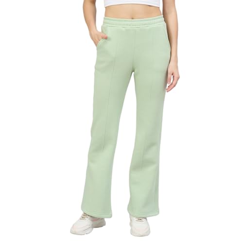 Image of 98 Degree North Women Flared Fleece Track Pants-GL1315-ALMOND