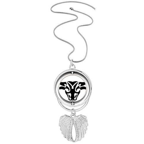 Collier Taureau pendentif constellation astro zodiaque ailes d'ange chaîne ajustable femme