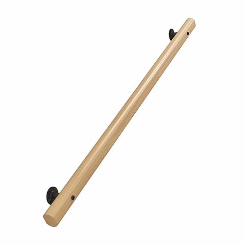 Wooden Stair Railing Indoor, Stair Handrail for Indoor Stairs, Safety Staircase Handrails & Banister Railing, Sloped Wooden Handrail, Durable Indoor Stair Rail for Home, Corridors, and Steps (7FT)