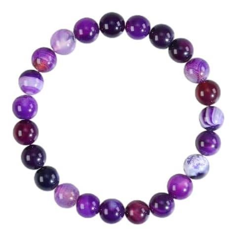 Ouubuuy Purple Stripe Agate Healing Bracelet Cover
