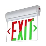 LFI Lights® Edge-Lit UL 924 Listed, Exit Sign, Selectable Red/Green LED, Single-Sided Clear Acrylic Panel, Aluminum Housing, 120/277VAC Hardwired with Battery Backup, Removable Chevron Arrows, ELRTUABBSC