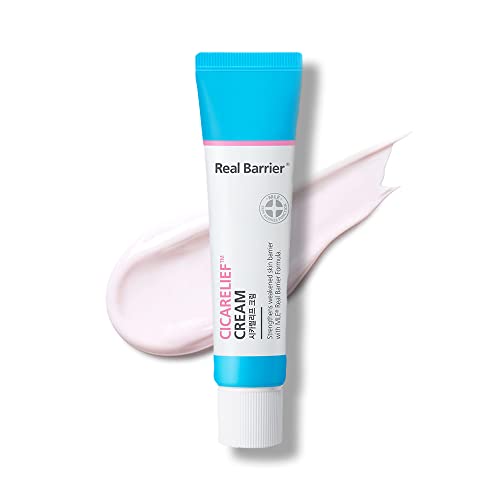 Real Barrier Cicarelief Cream 30g, Hidratante facial recuperador para piel dañada, Calmante con Cica, Pantenol, Madecassoside, Cuidado de apósitos, Alivio de quemaduras solares, Irritación probada
