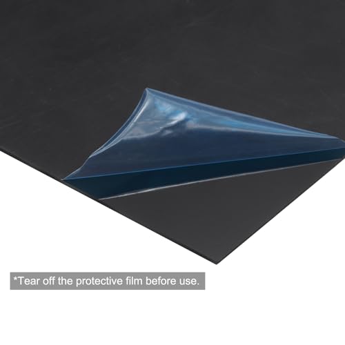 Image of MECCANIXITY Black ABS Plastic Sheet 10 x 10 x 0.04 Inch for Building Model, DIY Crafts, Panel, Pack of 2 Pcs